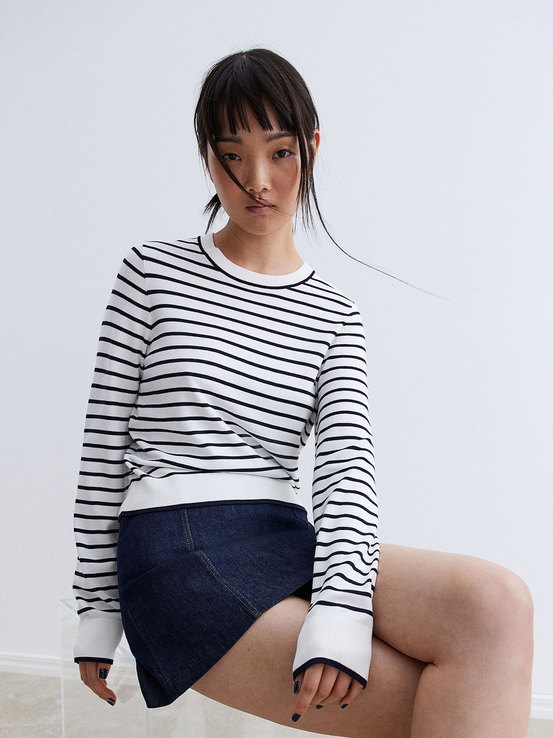 

H&M Fine-Knit Jumper, White
