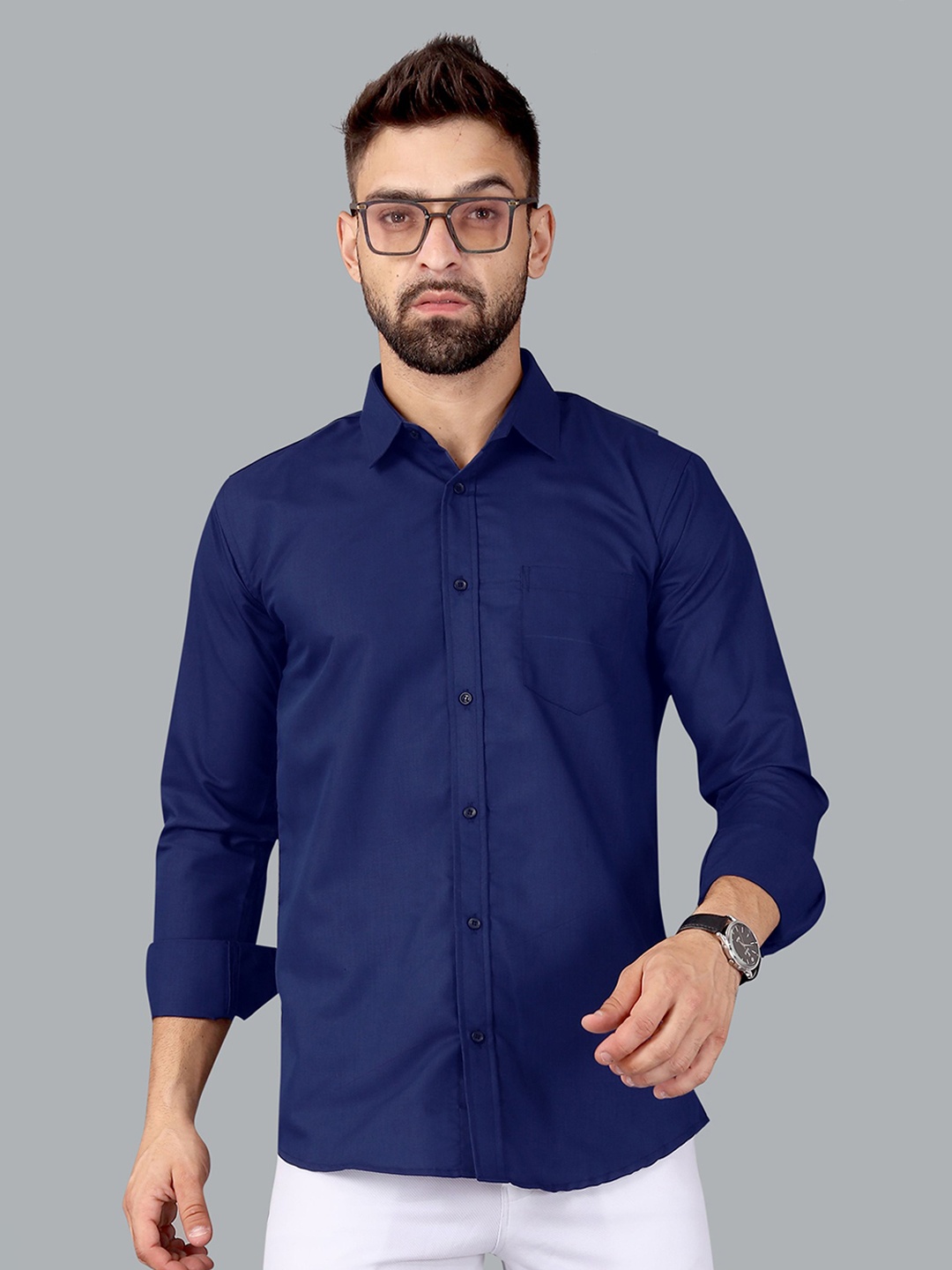 

ALMORA Men Premium Opaque Casual Shirt, Blue