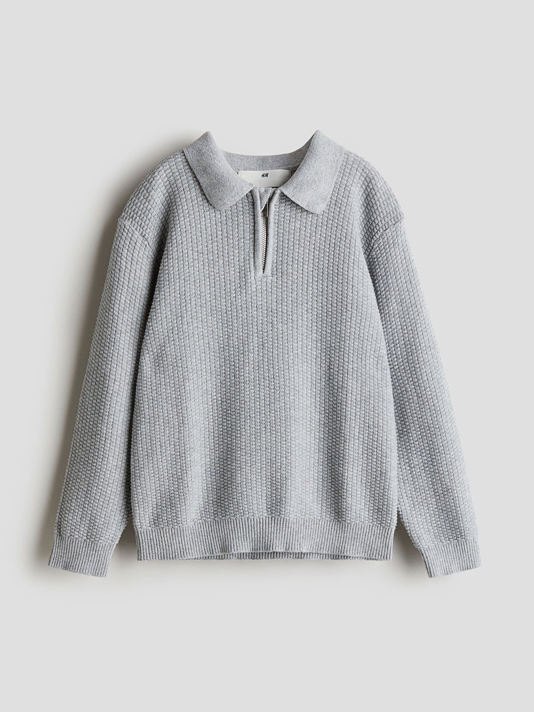 

H&M Zip-Top Polo Jumper, Grey