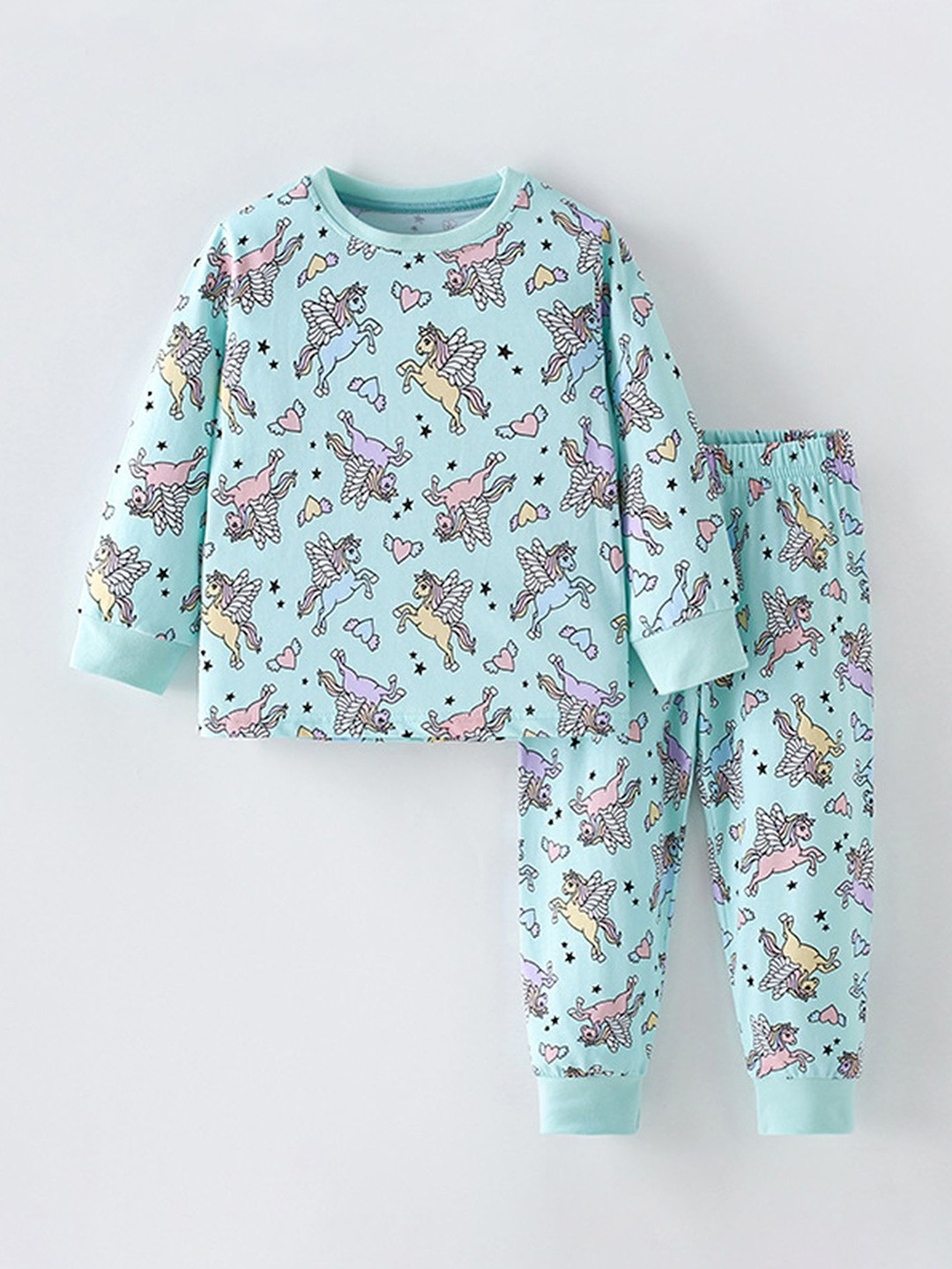 

LULU & SKY Girls Printed Night Suit, Blue