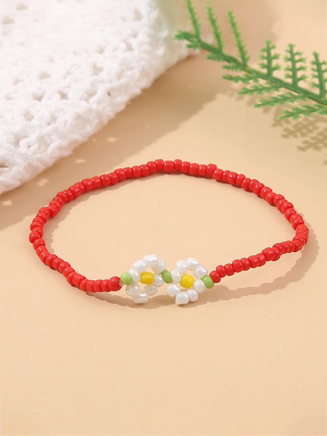 

Just Lil Things Beaded Charm Bracelet, Red