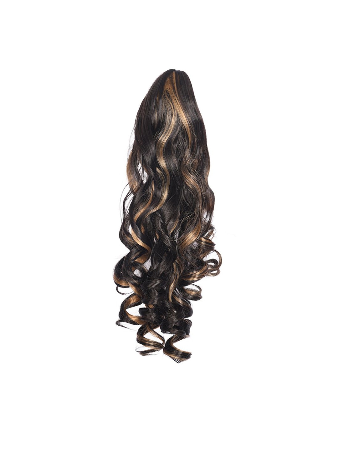 

AHS Clip In Curly Ponytail Highlight Hair Extension - Golden Highlights, Gold