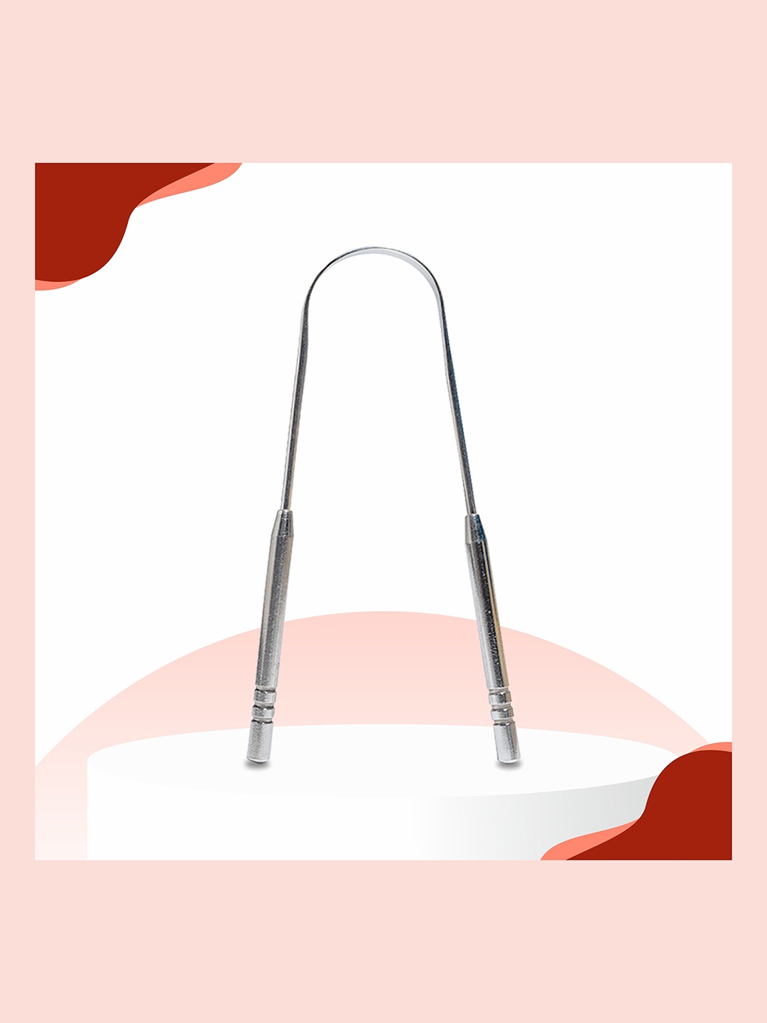 

Nurpi Stainless Steel Long Handle Tongue Cleaner For Oral Care & Bad Breath, Silver