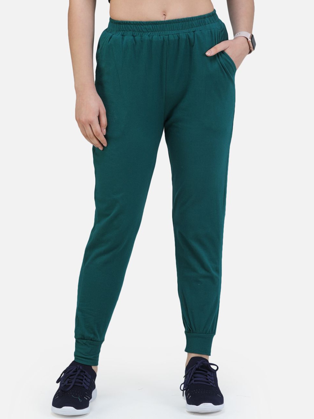 

SCORPIUS Women Relaxed Fit Mid Rise Joggers, Teal