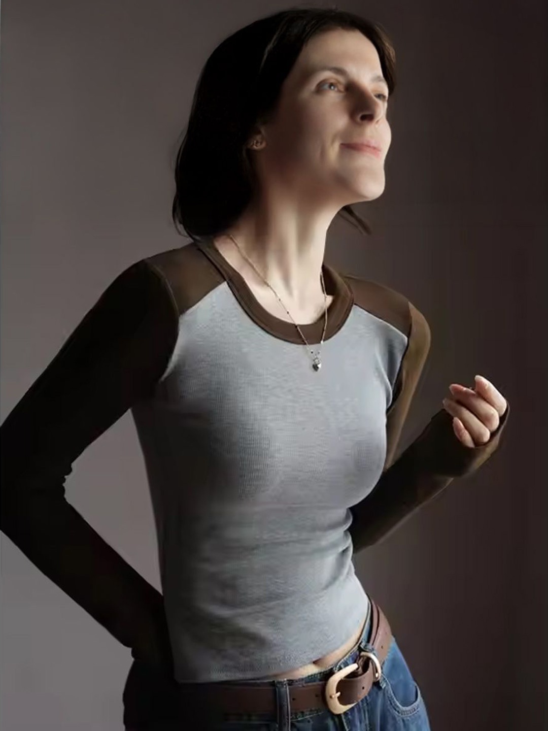 

StyleCast Top, Coffee brown
