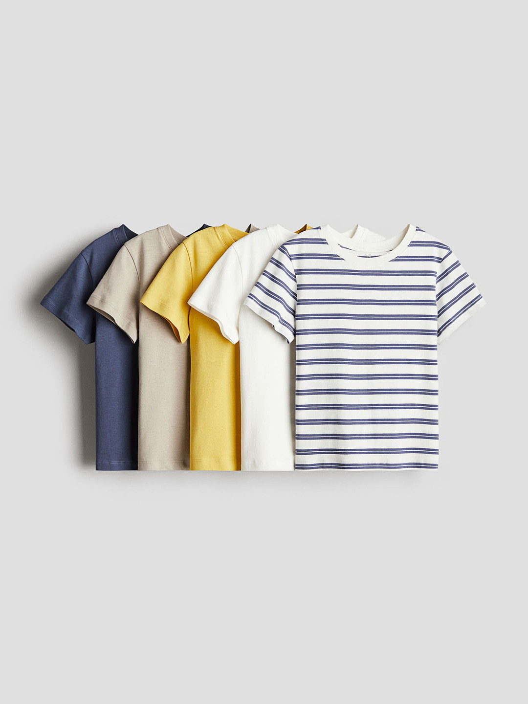 

H&M 5-Pack Cotton T-Shirts, Beige