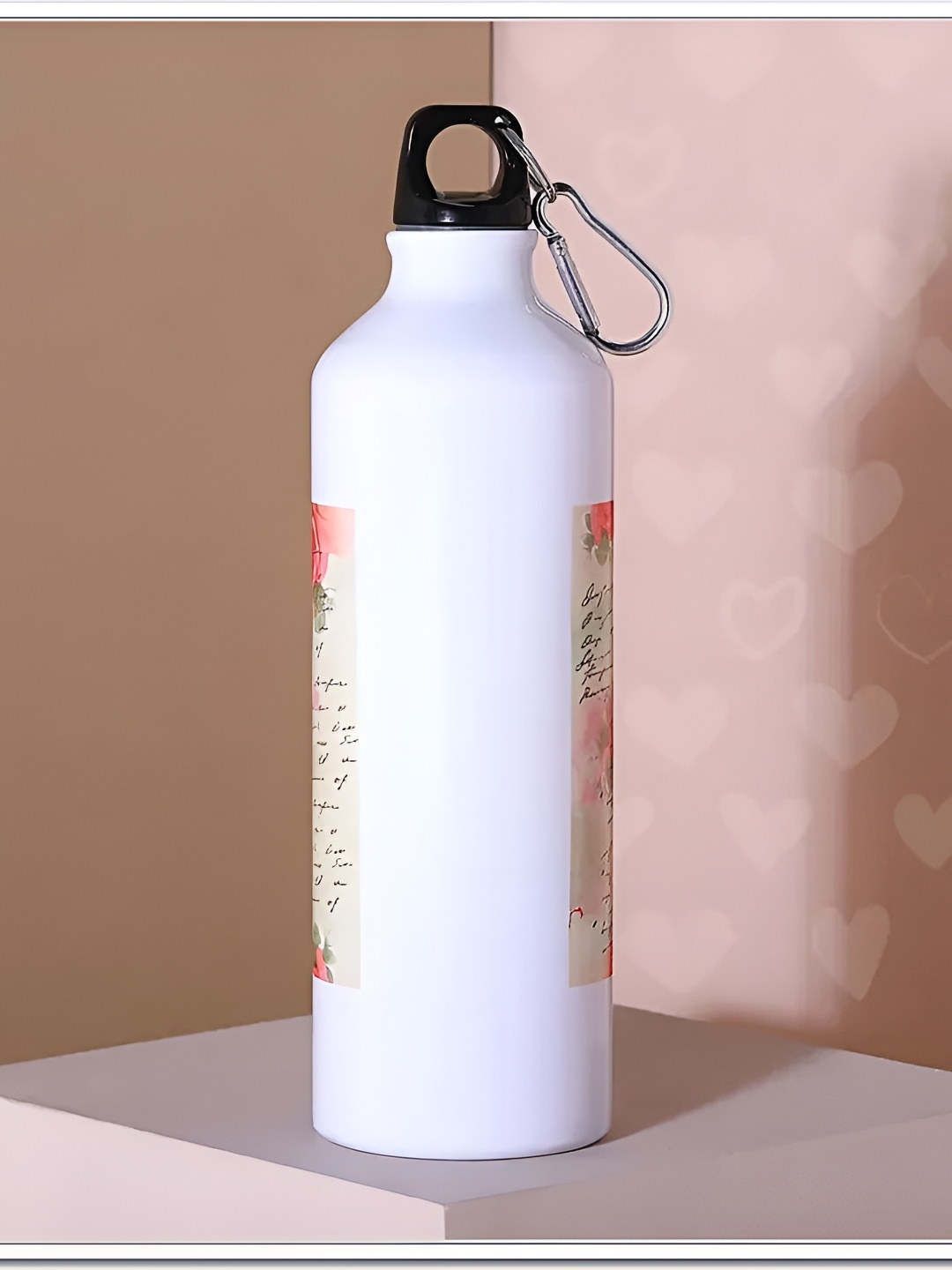 

fnp White & Red Aluminium Typography Printed Water Bottle 650 ml
