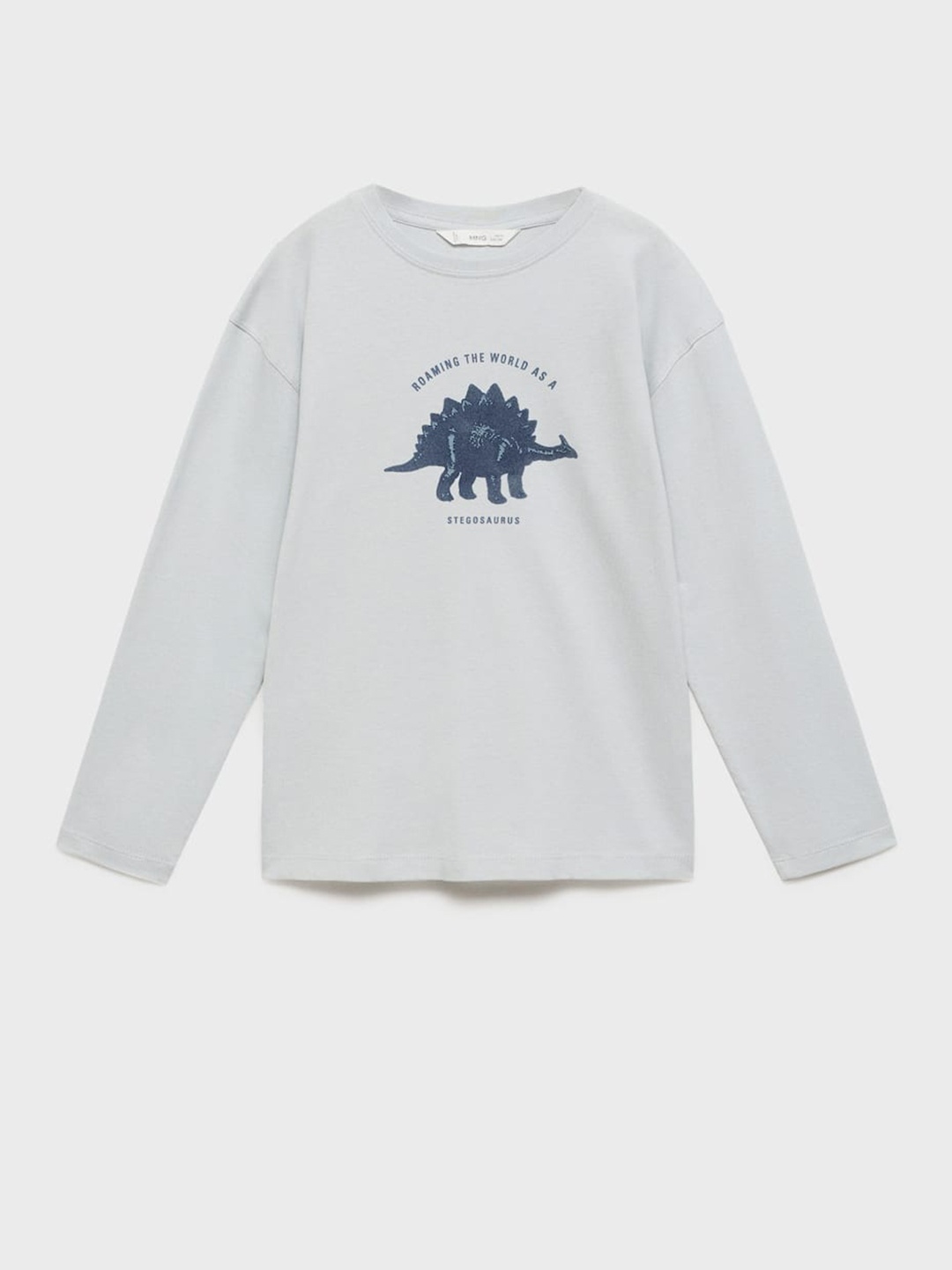

Mango Kids Boys Graphic Printed Pure Cotton T-shirt, Grey