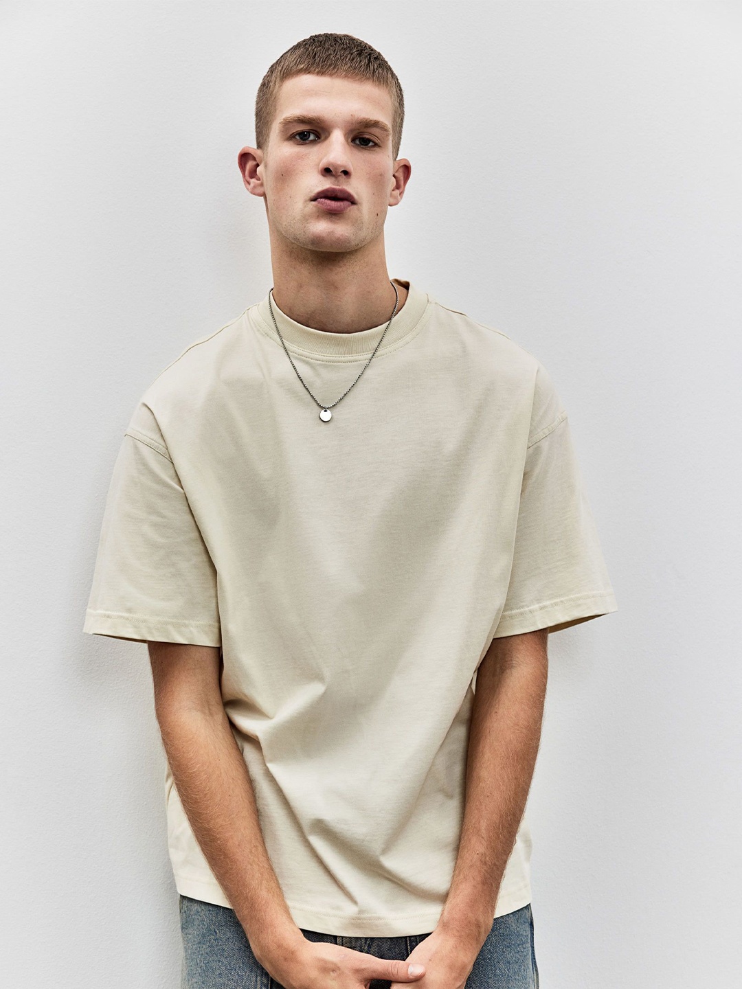 

H&M Oversized Fit T-Shirt, Beige