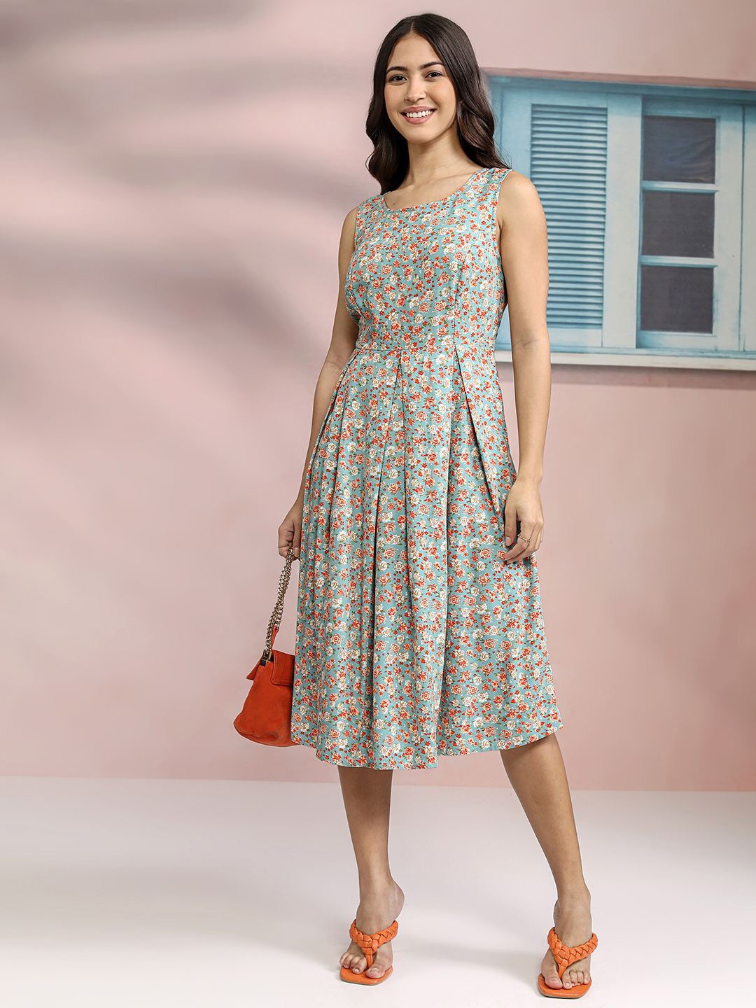 

Tokyo Talkies Floral Print Fit & Flare Midi Dress, Blue