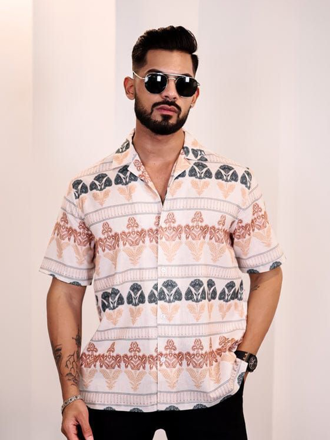 

WILNERCROWN Men Classic Opaque Casual Shirt, Multi