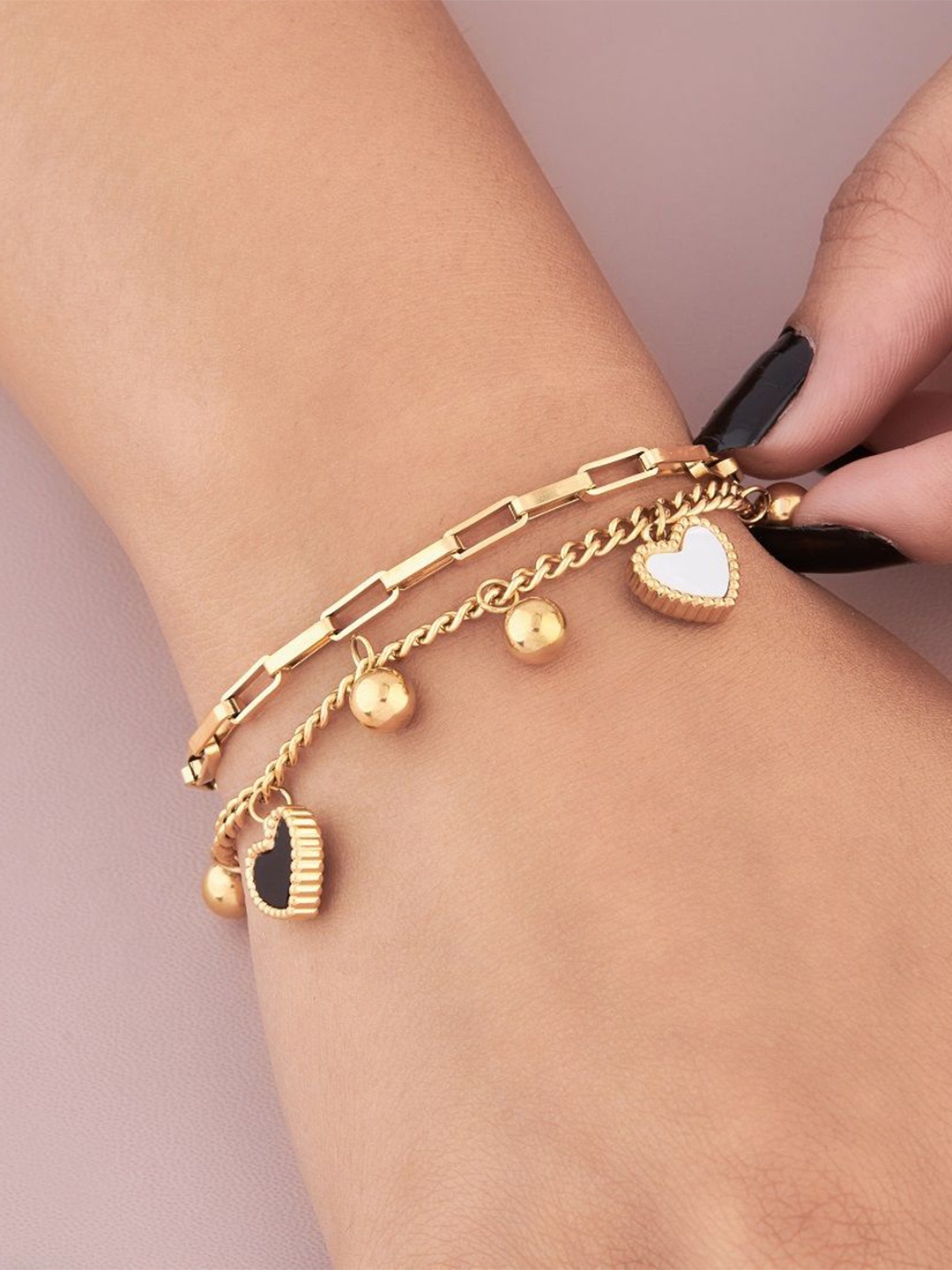 

ANJNI CREATION Women Handcrafted Gold-Plated Link Bracelet