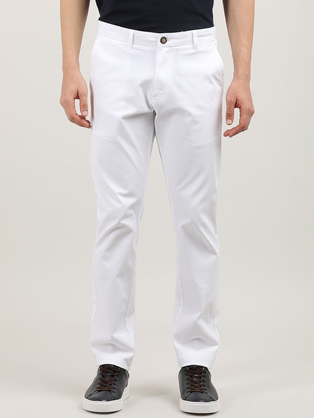 

DRAGON HILL Men Urban Slim Tapered Fit Chinos Trousers, White