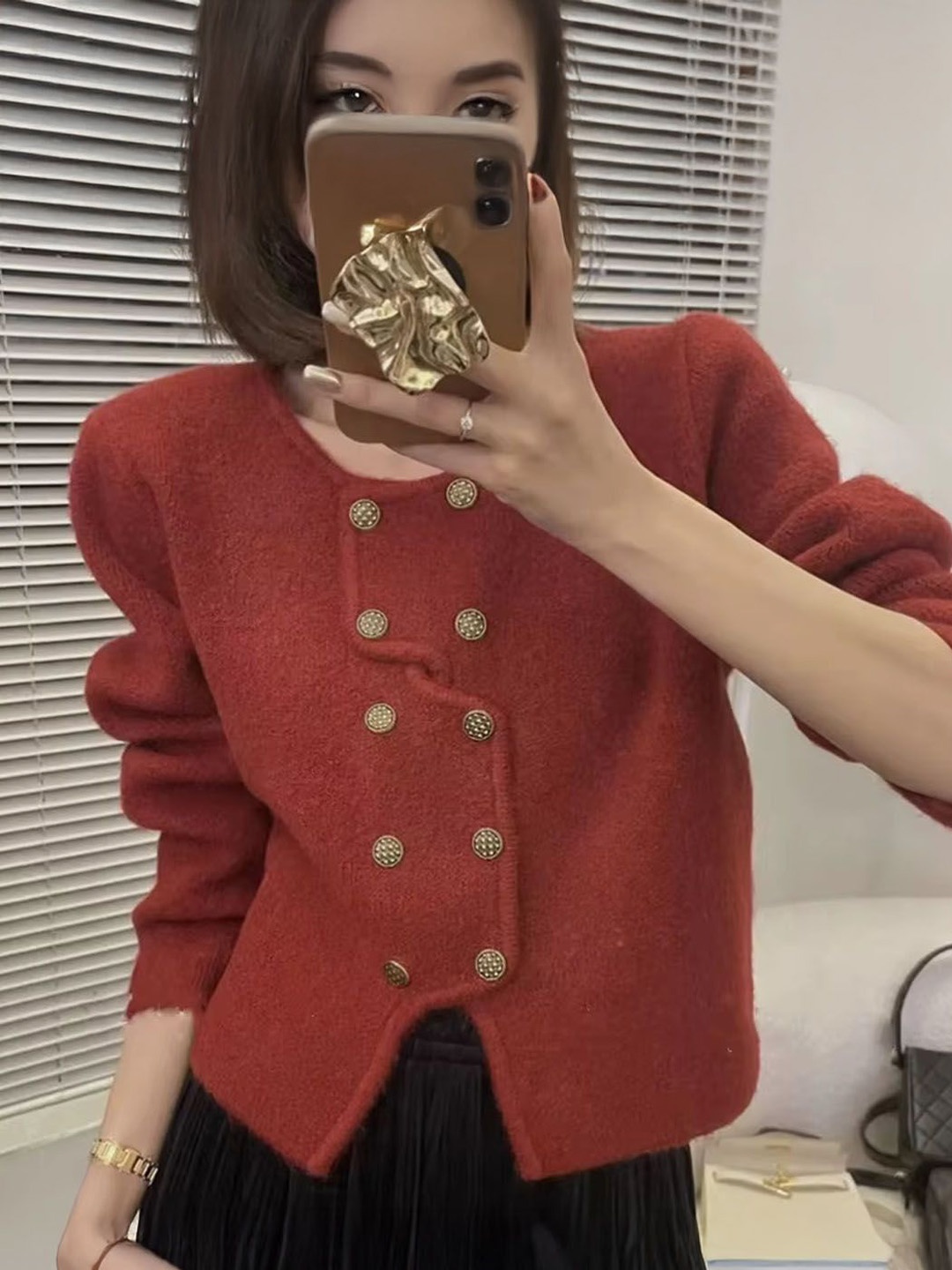 

StyleCast Women Solid Open Front Jacket, Red