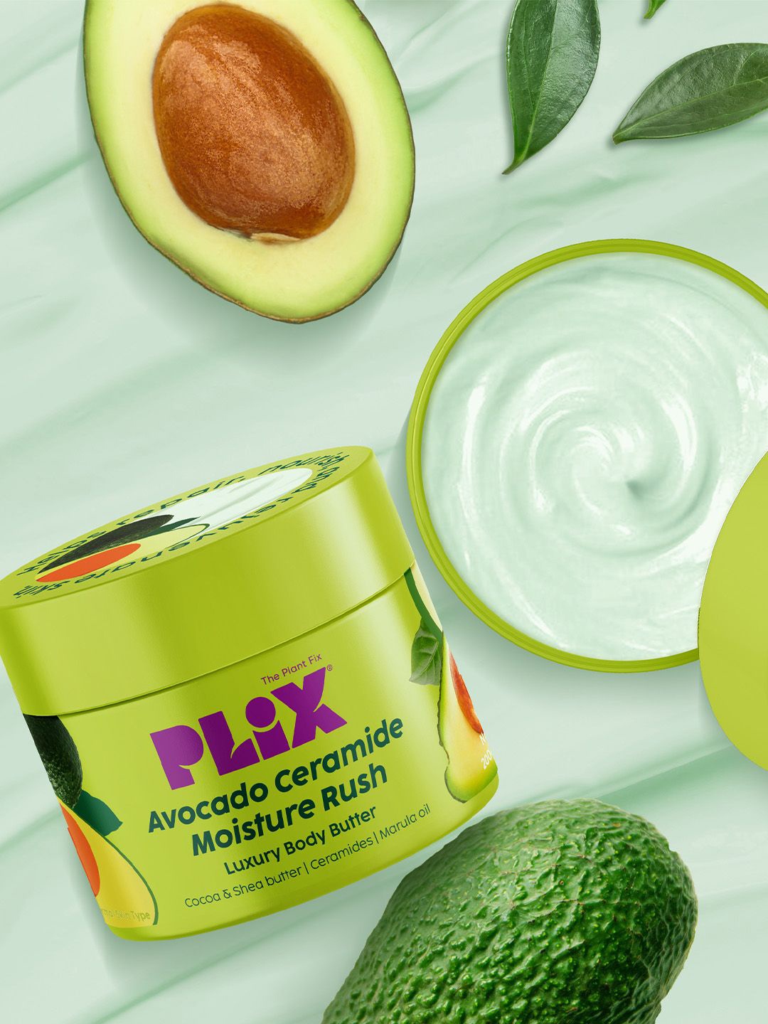 

PLIX THE PLANT FIX Avocado Ceramide Moisture Rush Luxury Body Butter- 200 g, Green