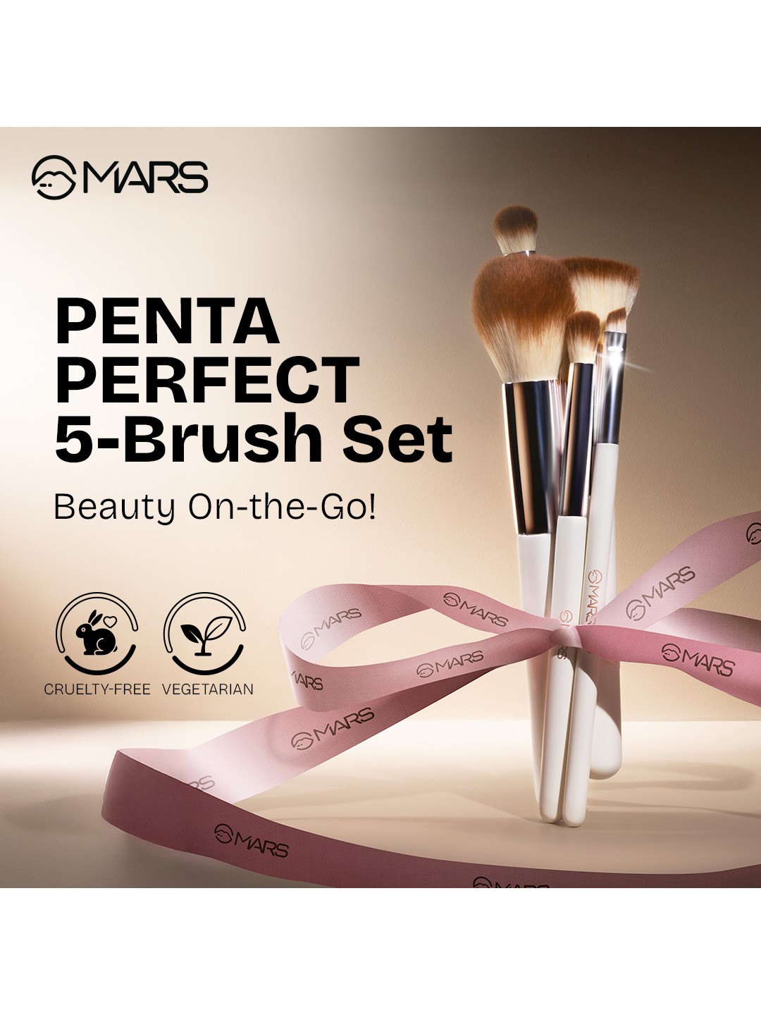 

MARS Penta Perfect 5-Brush Set with Holder - White