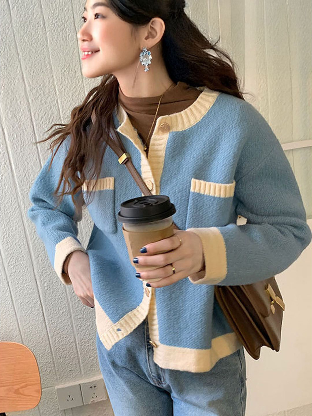 

StyleCast Women Colourblocked Woollen Pullover, Blue