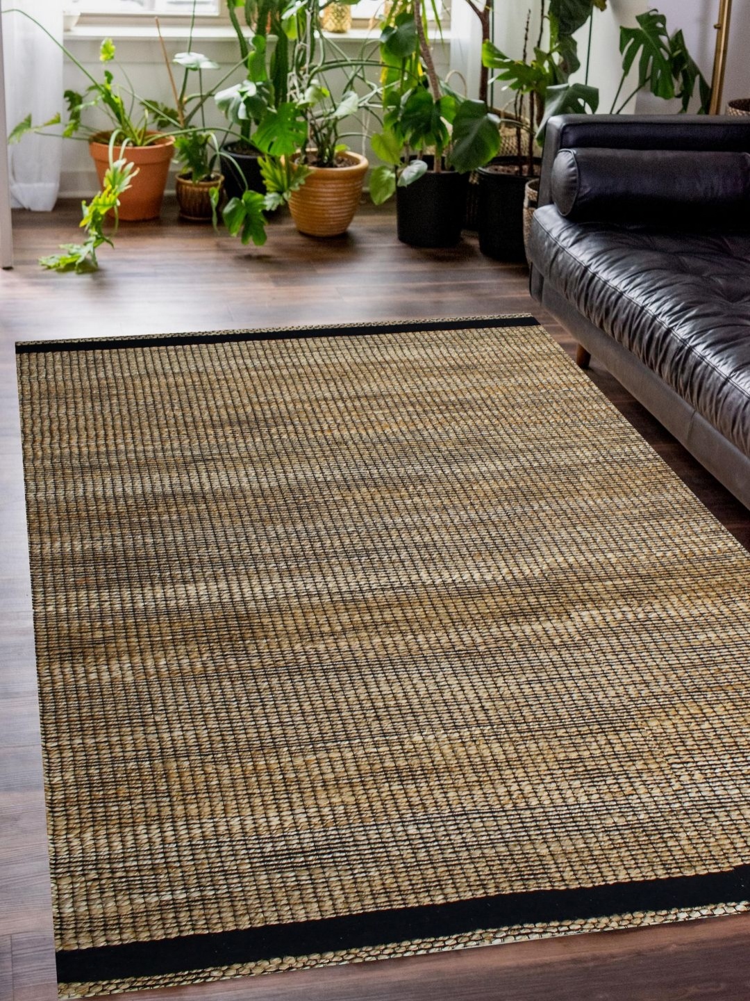 

MRIC Beige Bohemian Handmade Hemp Carpet