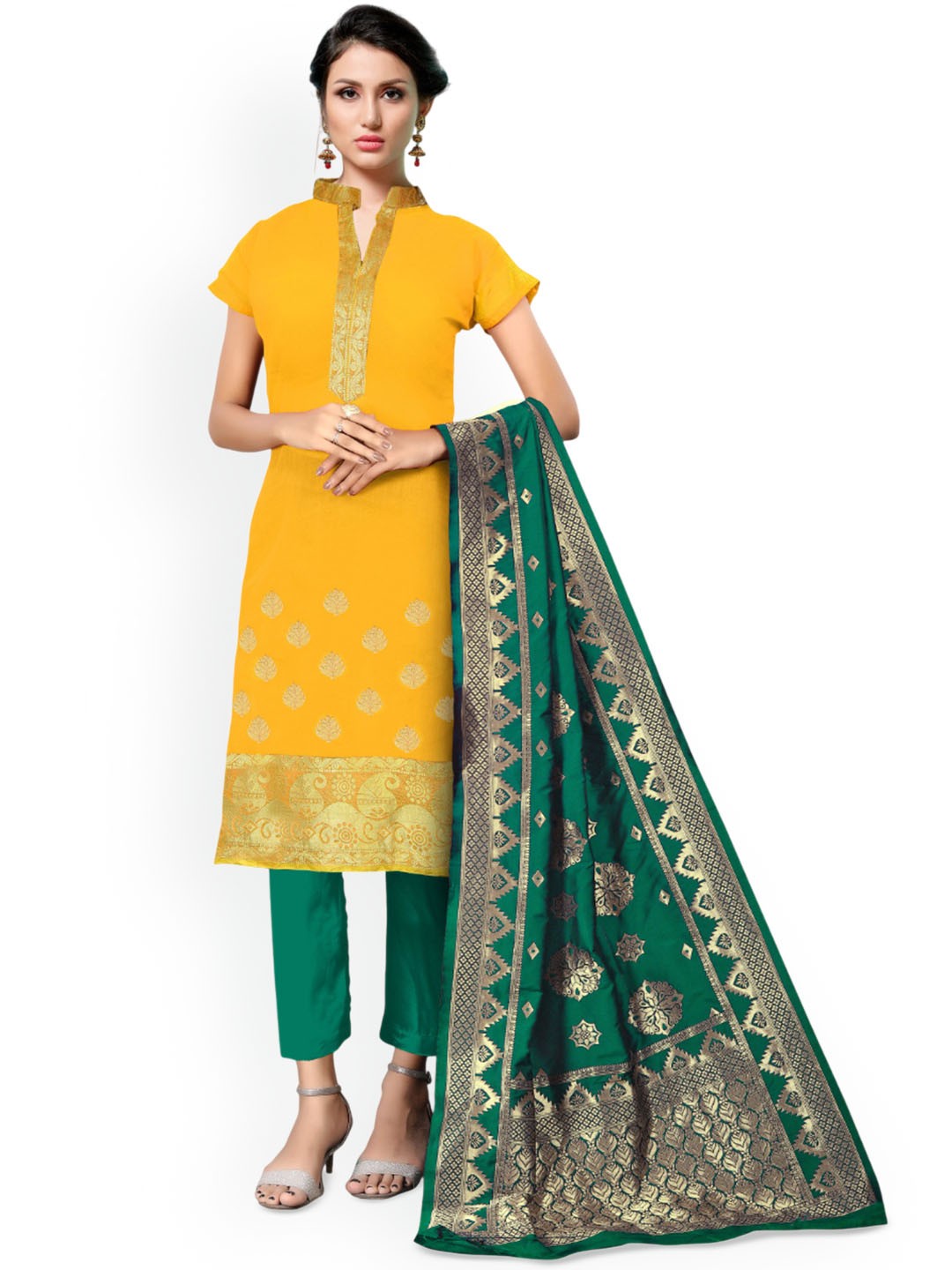 

Maroosh Embroidered Unstitched Dress Material, Yellow