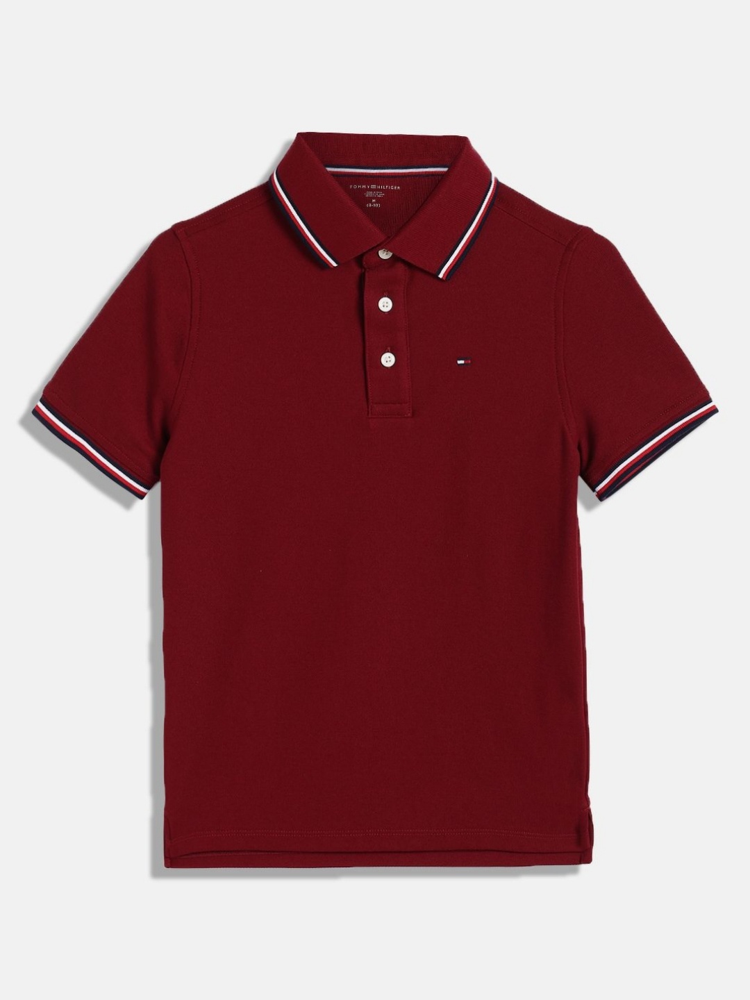 

Tommy Hilfiger Boys Solid Polo Collar Cotton T-shirt, Red