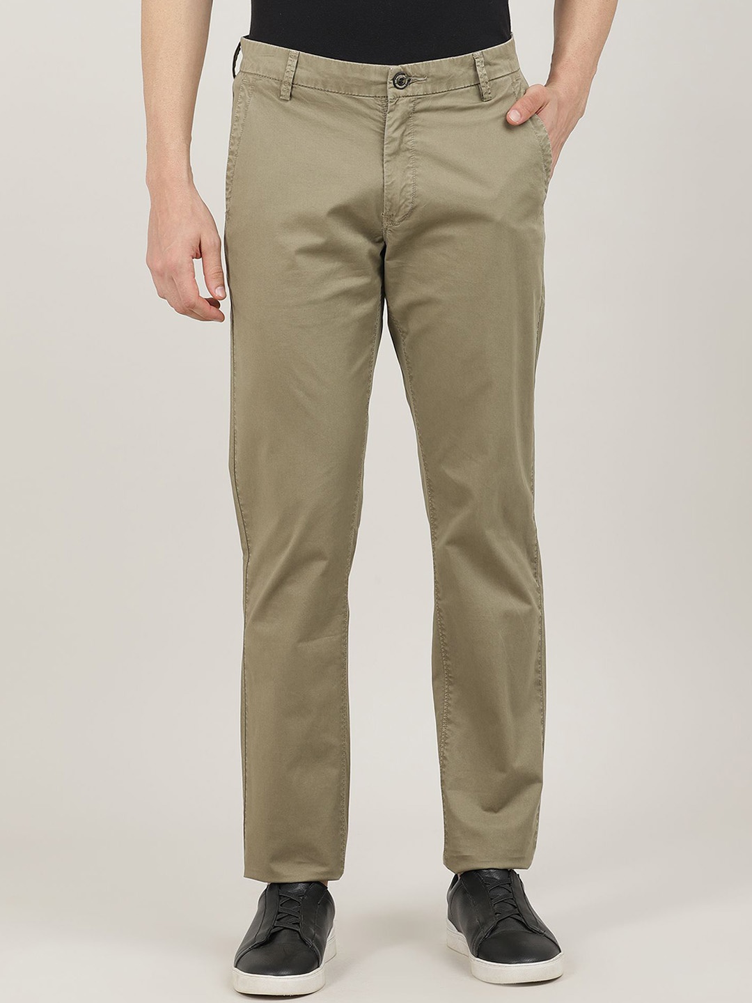 

DRAGON HILL Men Urban Slim Tapered Fit Chinos Trousers, Khaki
