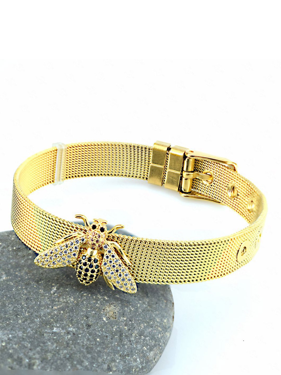 

Just Lil Things Gold Plated Cubic Zirconia Studded Wraparound Bracelet