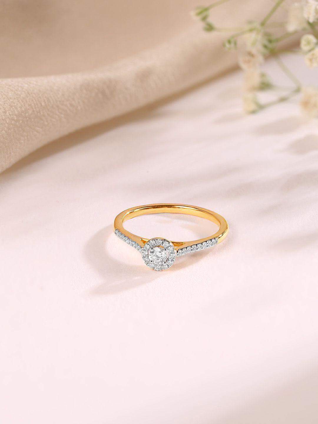 

Mia by Tanishq Women 14KT Gold Diamond Finger Ring Gold - 2.01 g, Yellow