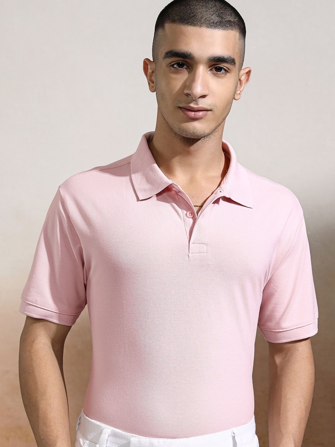 

HIGHLANDER Men Polo Collar T-shirt, Pink