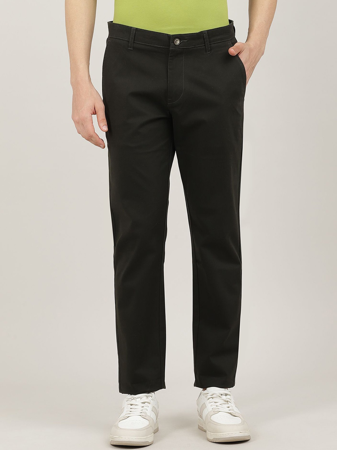 

DRAGON HILL Men Urban Slim Tapered Fit Chinos Trousers, Green
