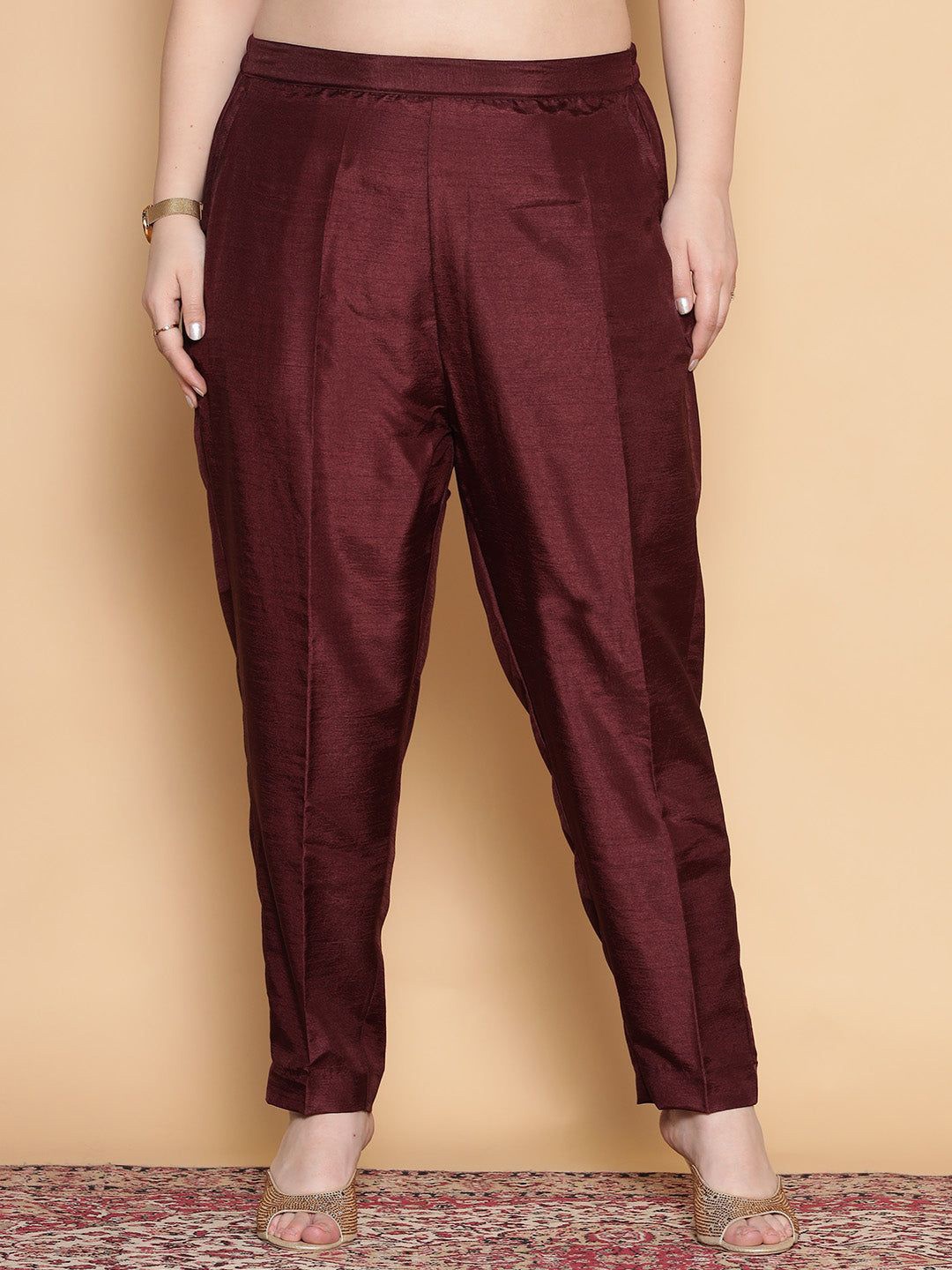 

LetsDressUp Women Comfort Trousers, Burgundy