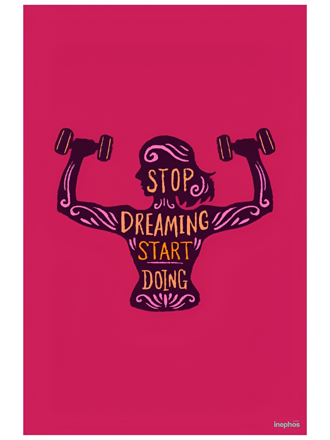 

Inephos Pink & Purple Stop Dreaming Start Doing Inspirational Vinyl Poster