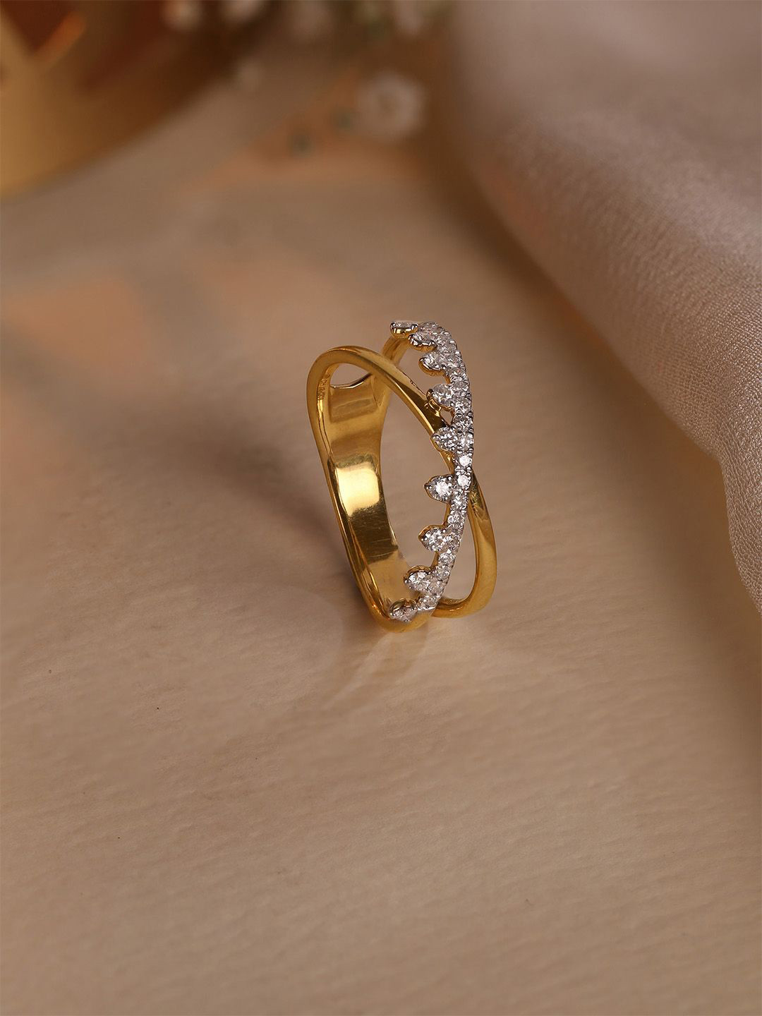

Mia by Tanishq Women 14KT Finger Ring Diamond 2.9gm, Gold
