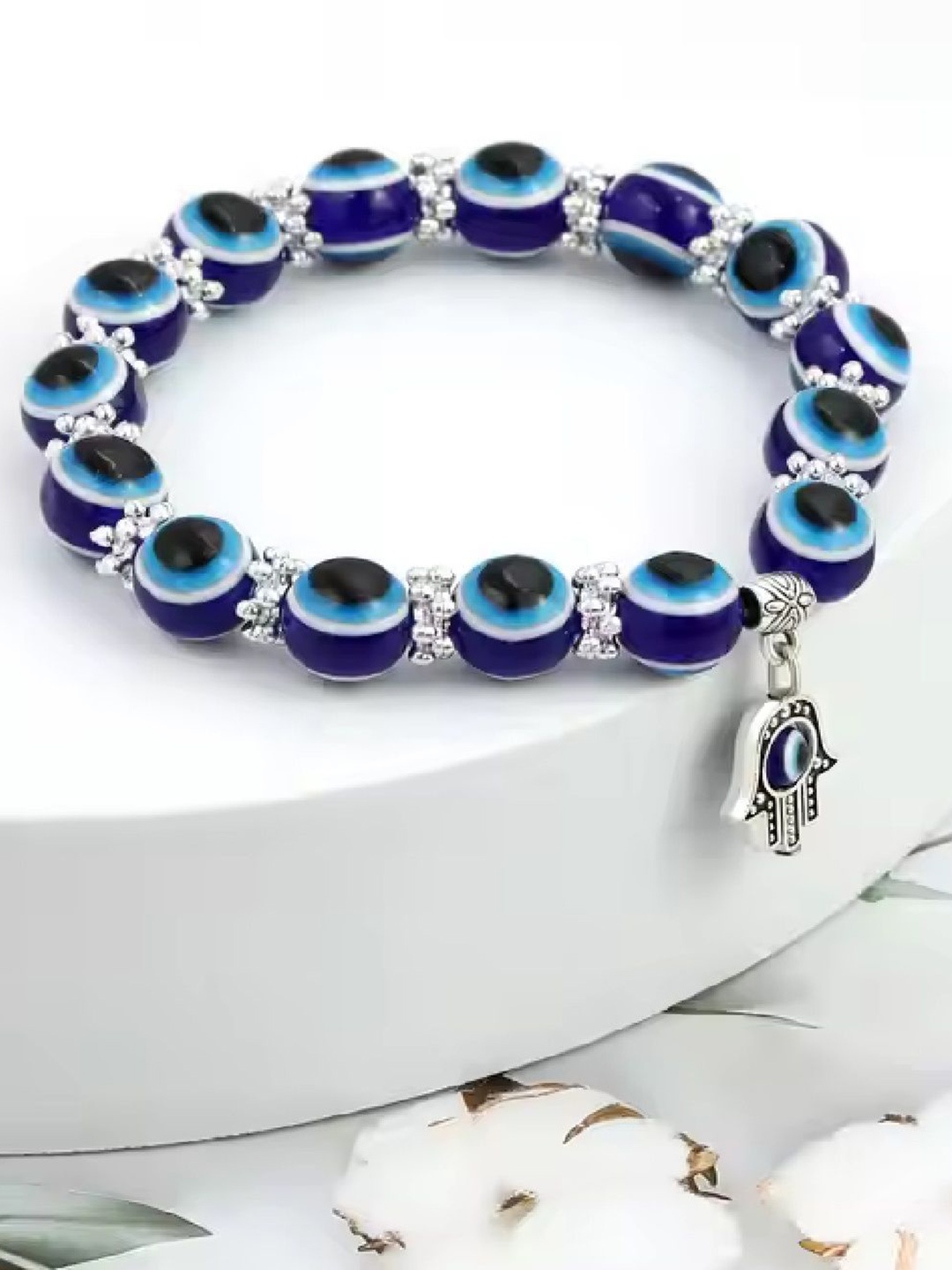 

RUHI COLLECTION Unisex Enamelled Charm Bracelet, Blue