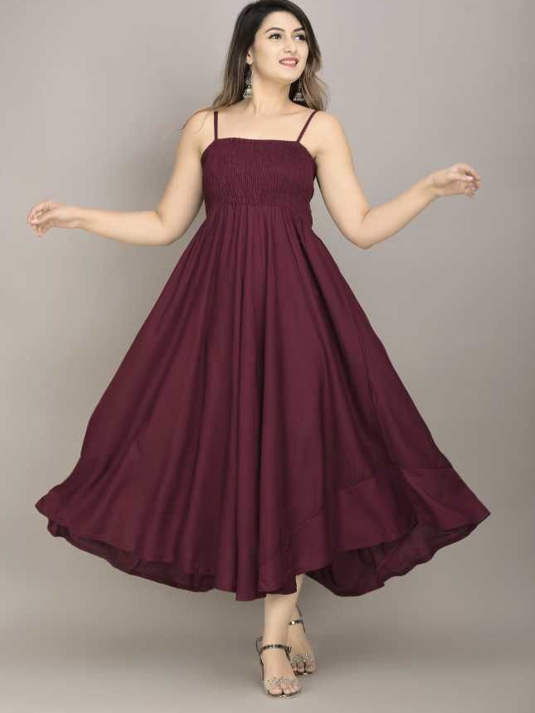 

Aarti Fashion Fit & Flare Maxi Dress, Maroon