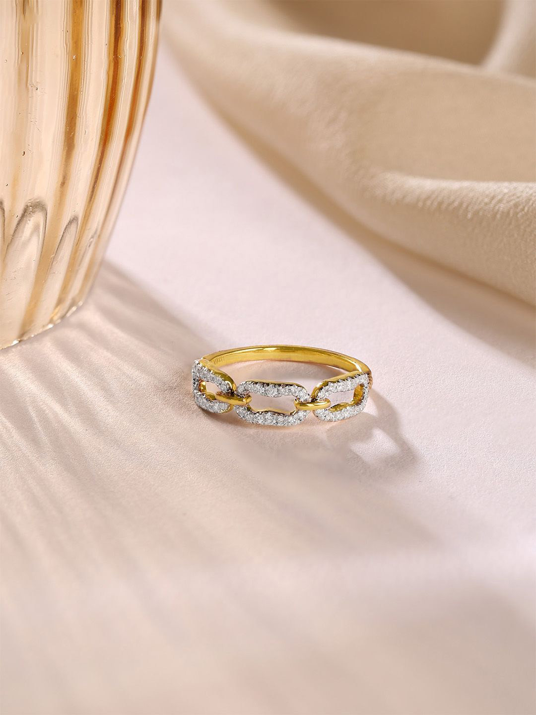 

Mia by Tanishq 18 KT Gold Diamond-Studded Finger Ring - 2.35 g
