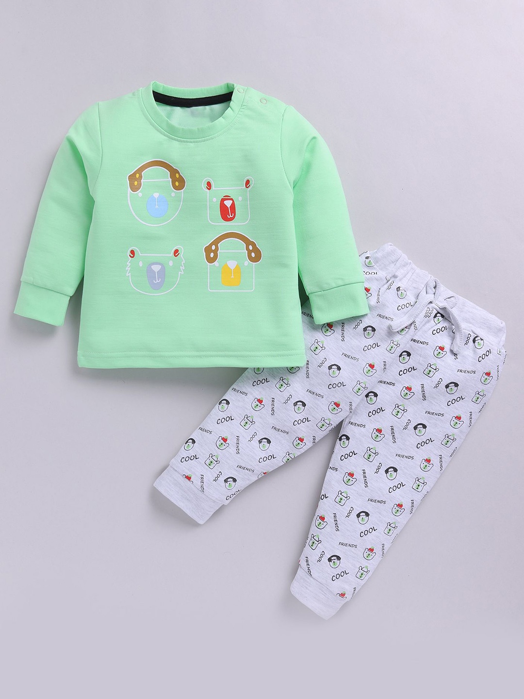

BAESD Boys Sweatshirt and Printed Track Pants, Green