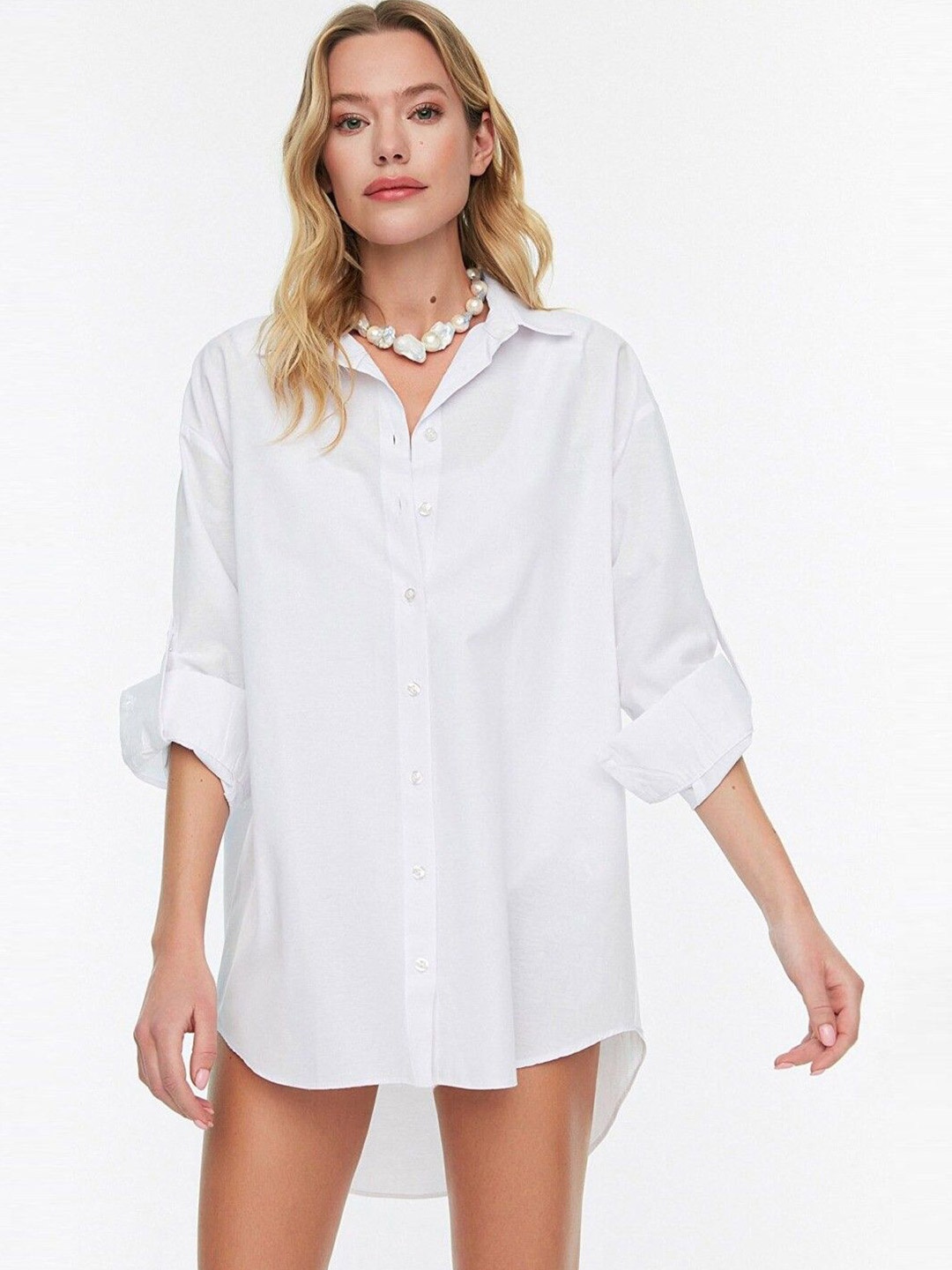 

Fab Star Women Comfort Opaque Casual Shirt, White