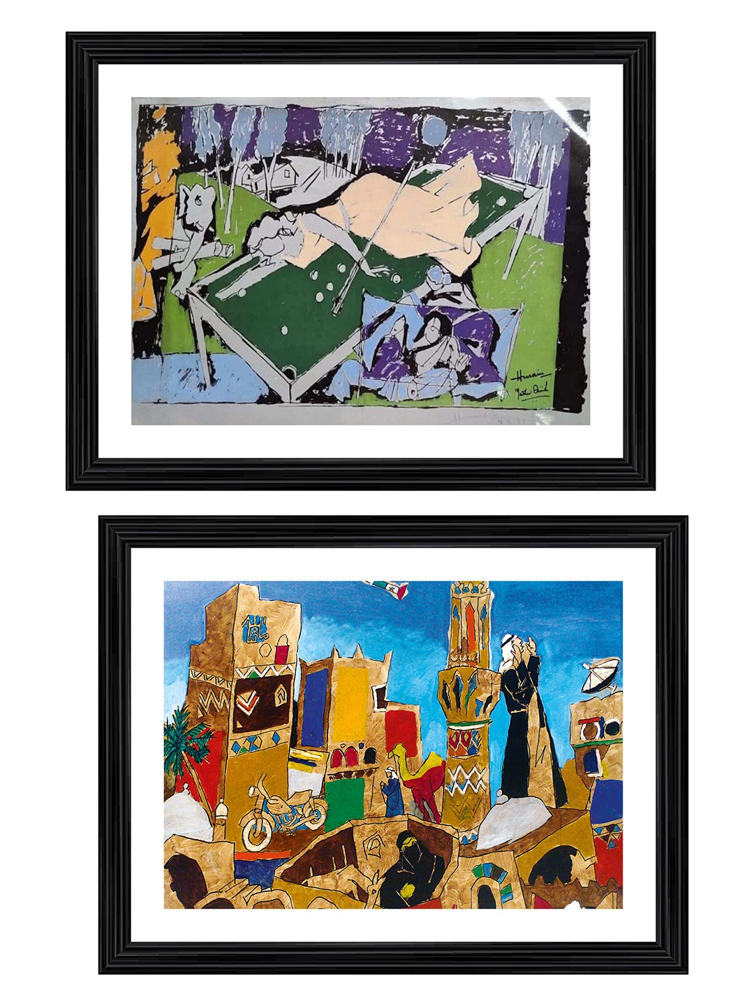 

Adventures India Blue & Green 2 Pieces Wooden Painting Wall Arts