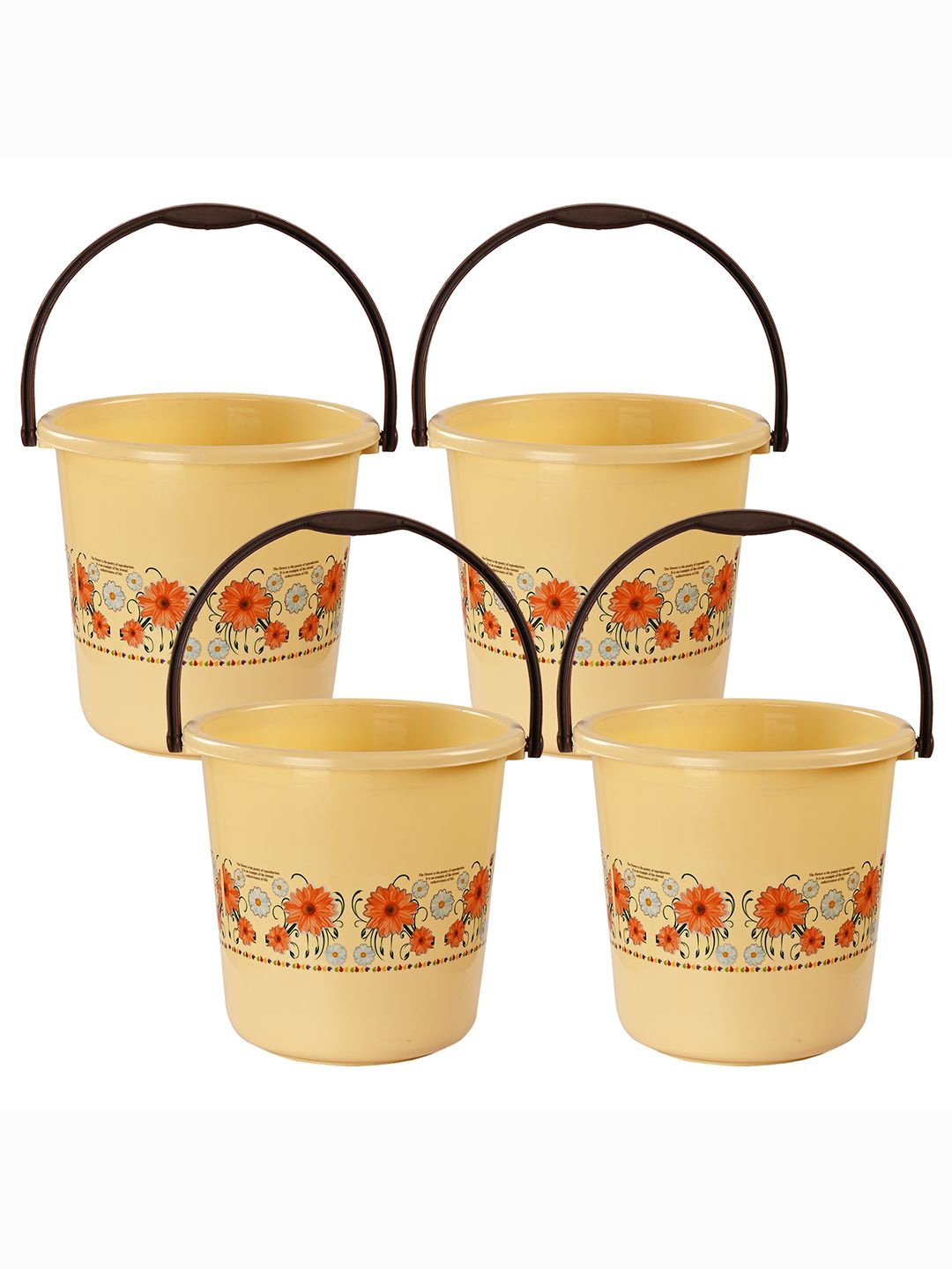 

Kuber Industries Cream-Coloured 4 Piece Floral Multi Purpose Bucket- 18 ltr