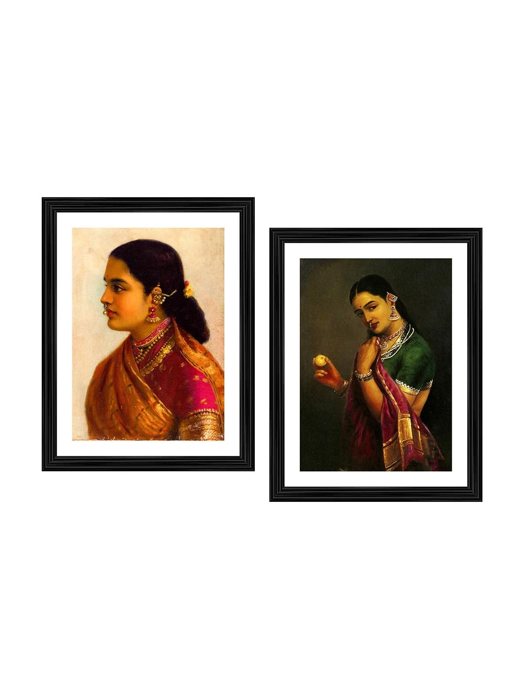 

Adventures India Black & Red 2 Pieces Wooden Painting Wall Art