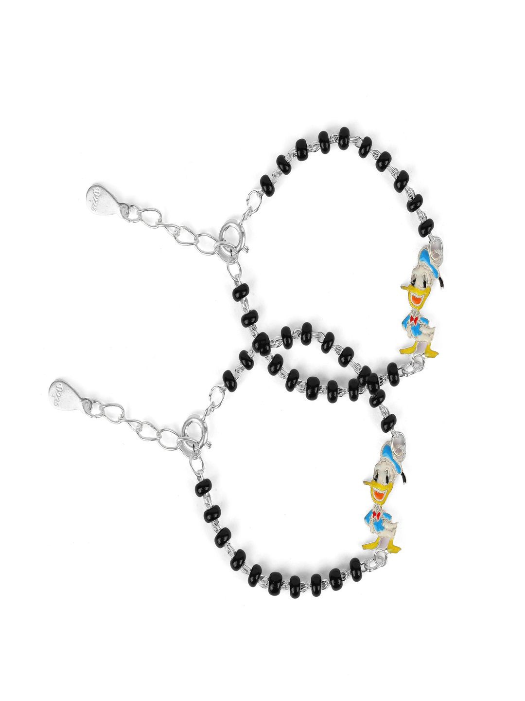 

Paavni Unisex Kids 2 Sterling Silver Handcrafted Silver-Plated Wraparound Bracelet