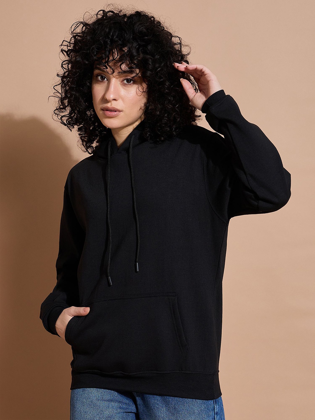 

The Roadster Lifestyle Co Loose Fit Long Sleeve Hooded Sweatshirt, Black
