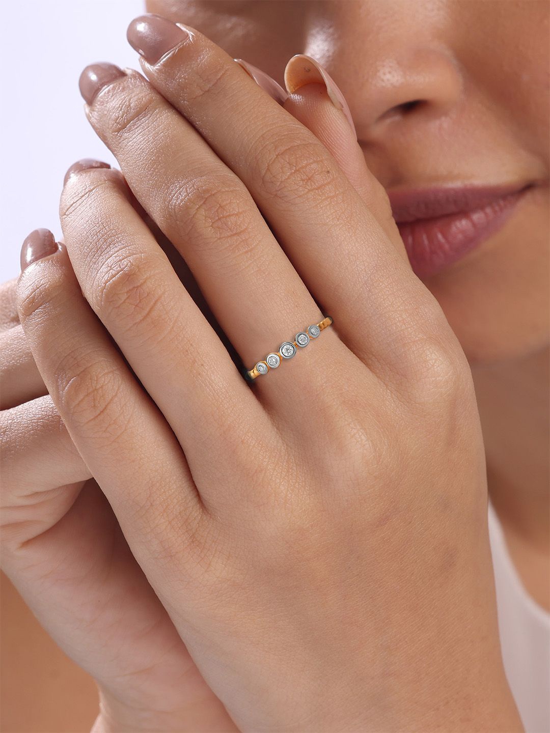 

Mia by Tanishq Women Orbit Sparkle 14KT Gold Finger Ring 1.76g