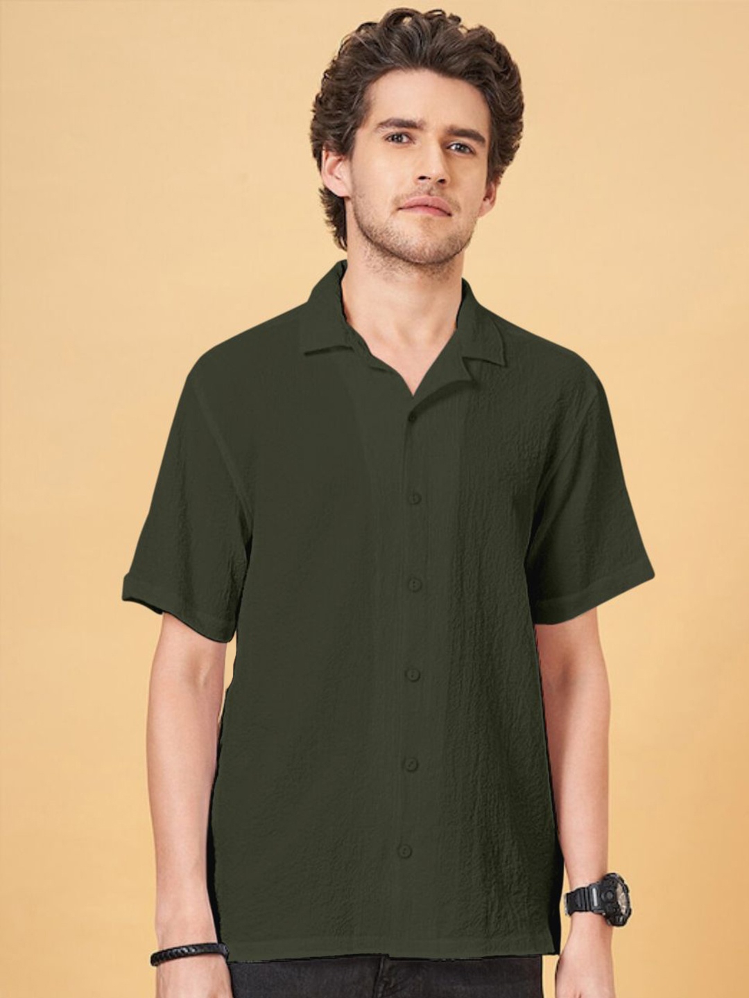 

Linoges Men Standard Opaque Casual Shirt, Green