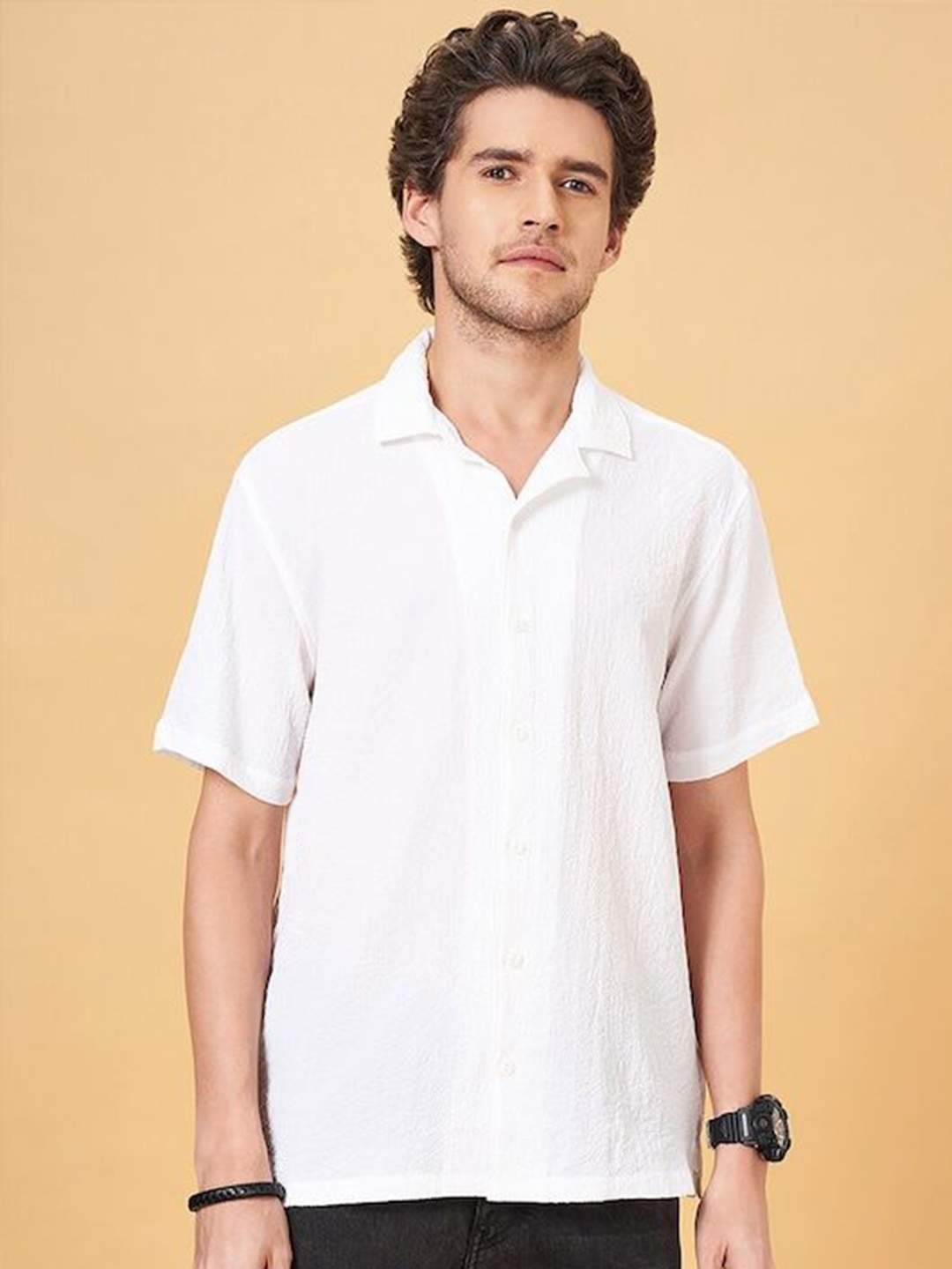 

Linoges Men Standard Opaque Casual Shirt, White