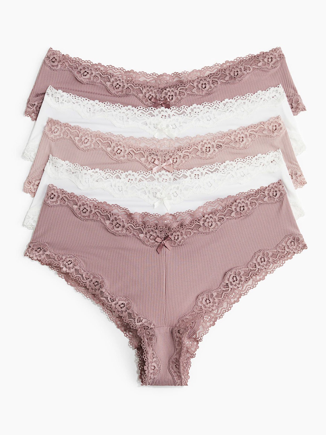

H&M 5-Pack Microfibre Hipster Briefs, Pink