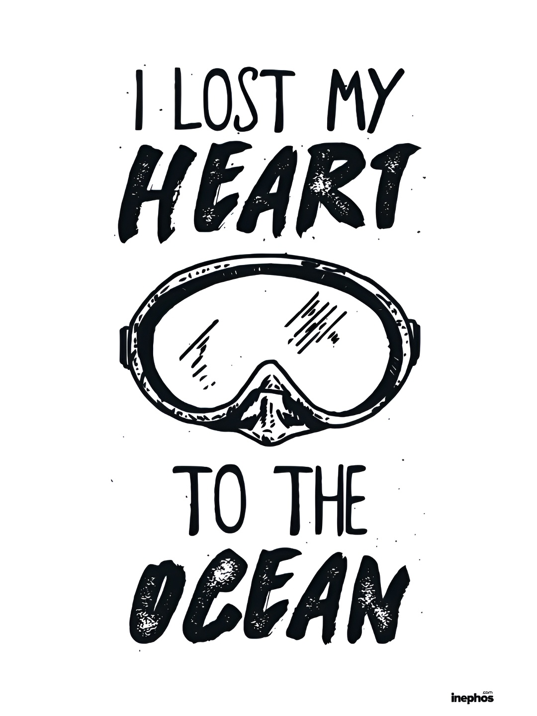 

Inephos White & Black I Lost My Heart To The Ocean Vinyl Photograph Poster Art