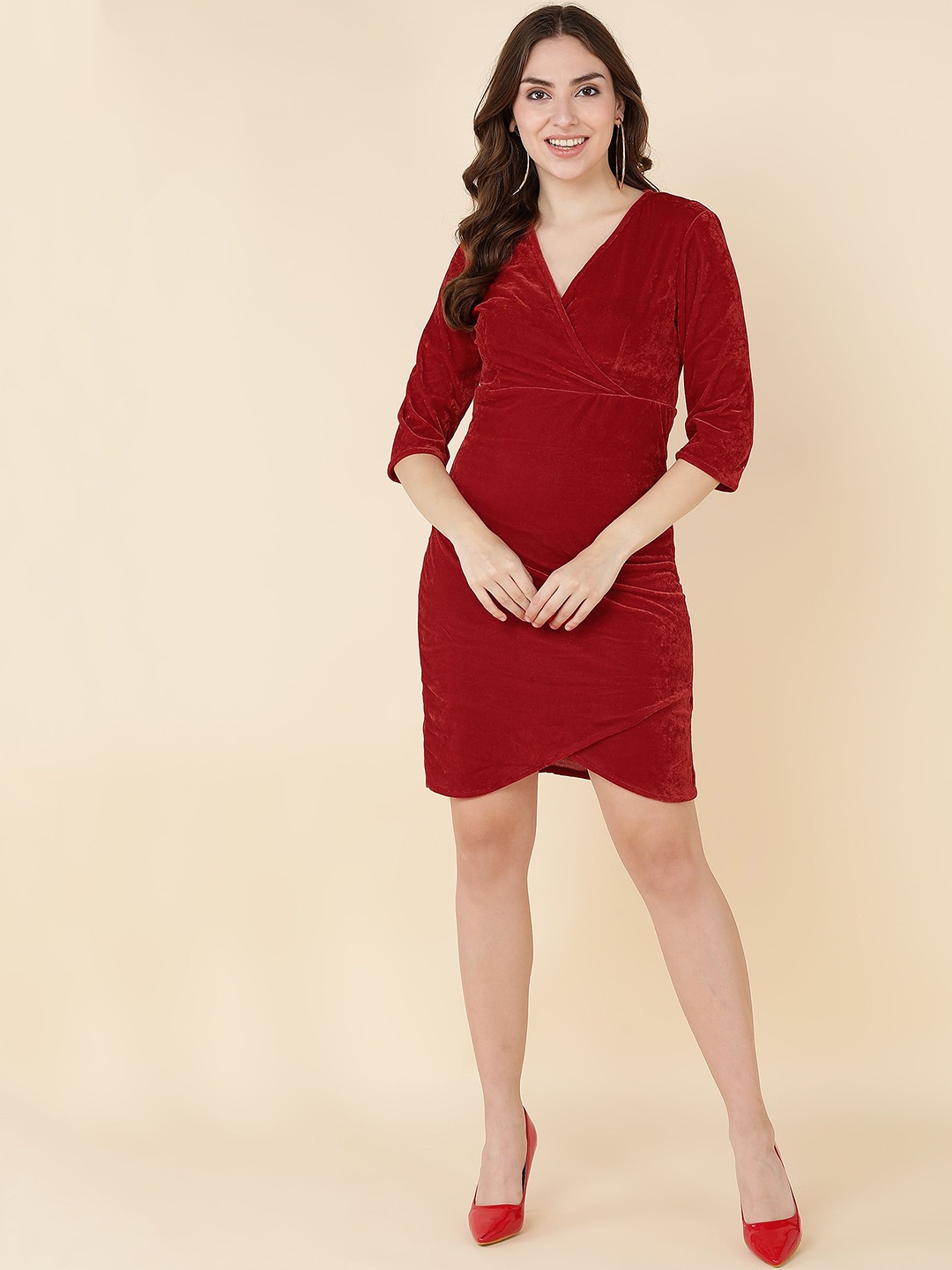 

DODO & MOA Georgette Dress, Maroon