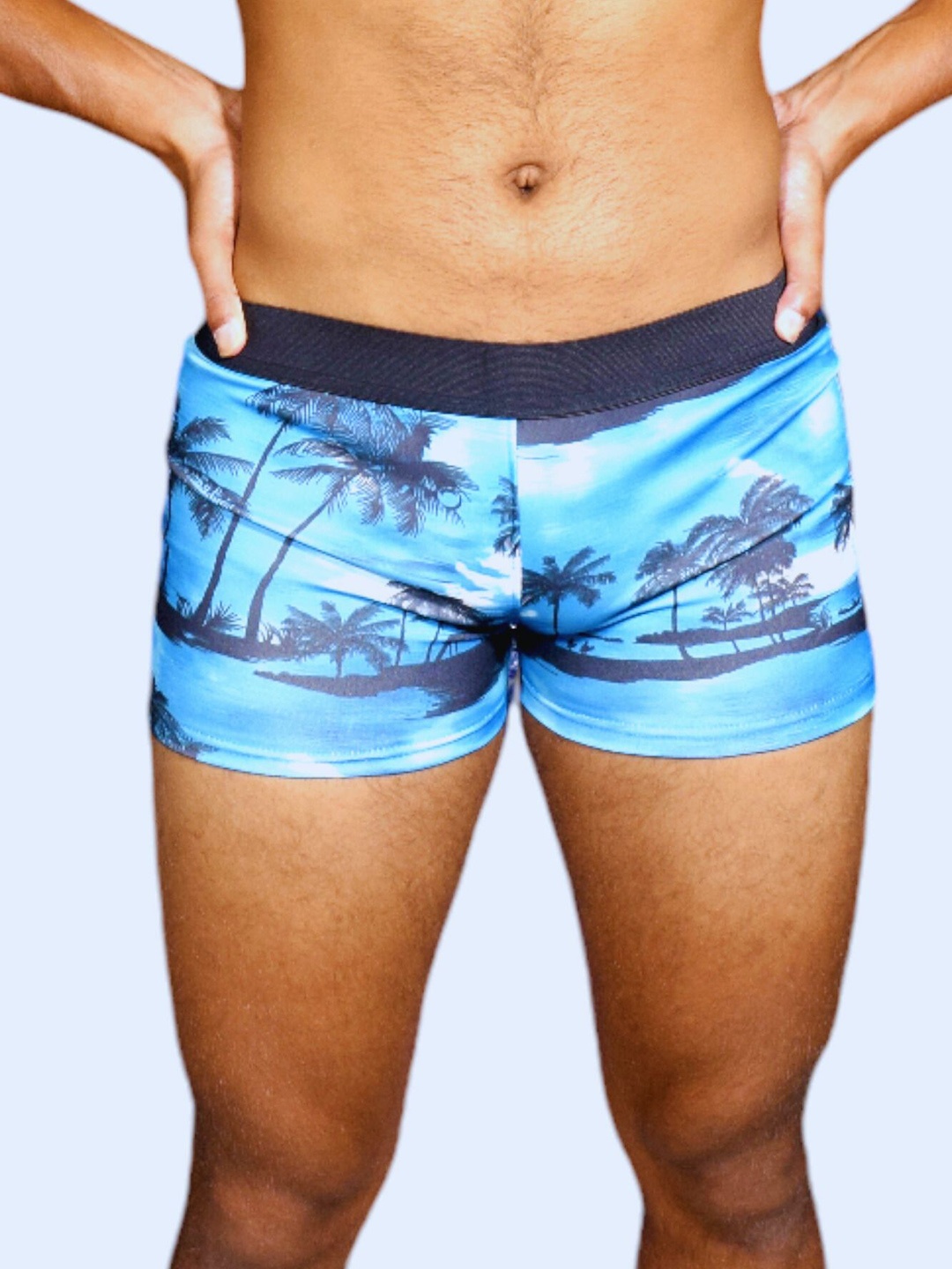 

Aqua Holic Men Printed Swim Shorts, Blue