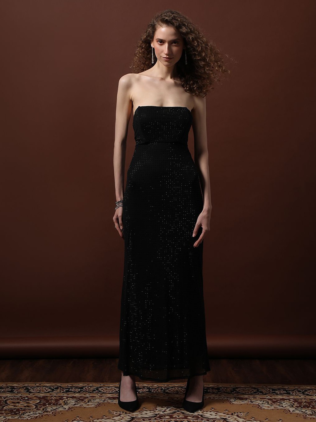 

Vero Moda Off-Shoulder Bodycon Maxi Dress, Black